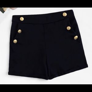 Double breasted zip side shorts